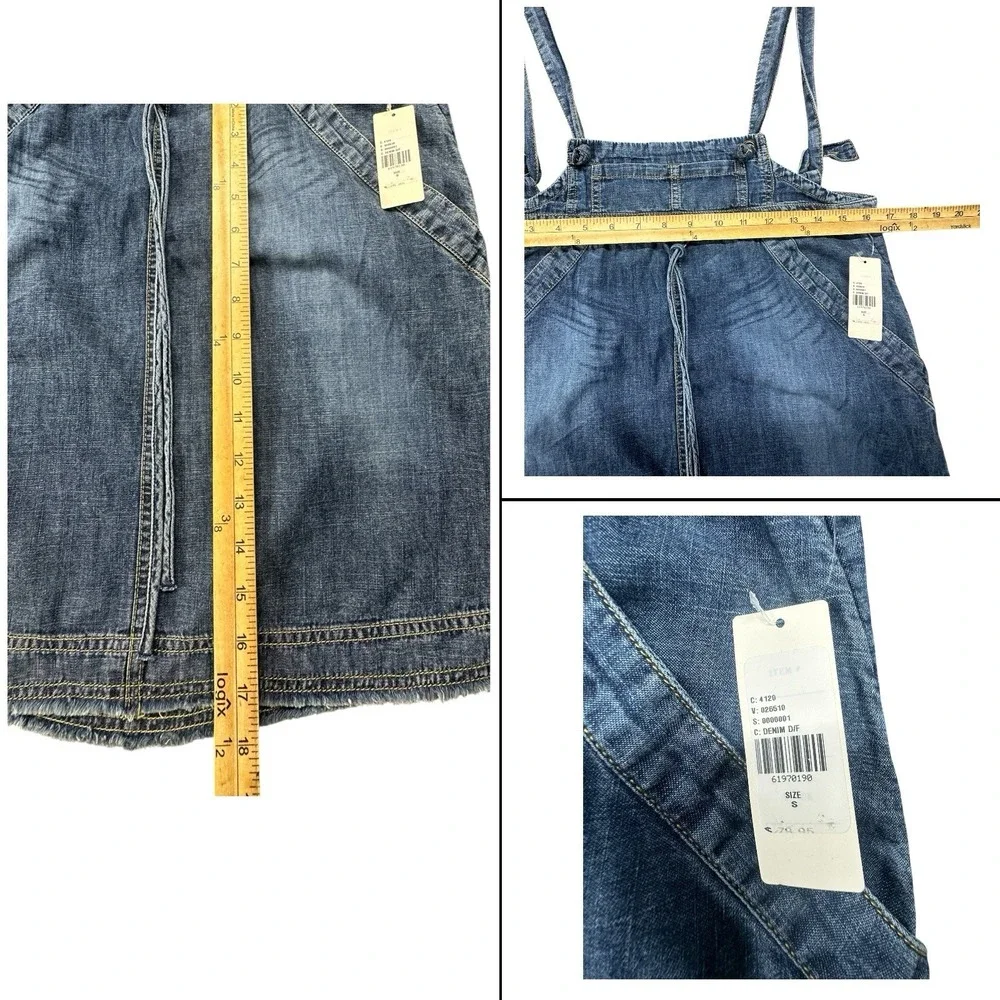 Pilcro Anthropologie Women's Denim Overall Skirt Blue Jean Jumper Size‎ S NWT